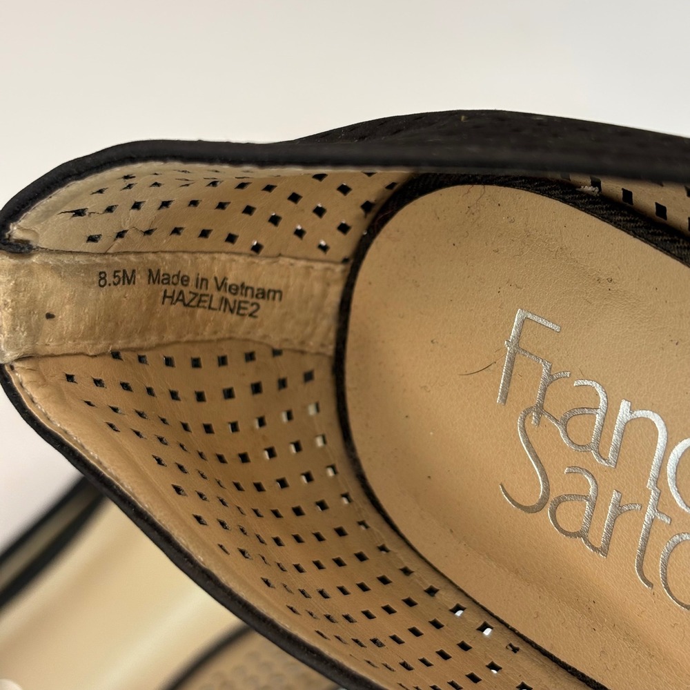 Franco Sarto Hazeline2 Black Perforated Pointed Toe Flats Womens‎ 8.5M - Picture 6 of 8